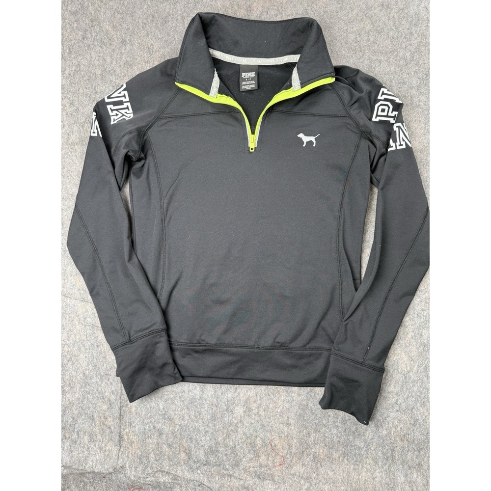 PINK By Victoria's Secret Running Women's SMALL 1/4 Zip Pullover Logo Jacket Top